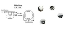 (4 PACK) Nickel Plated Metal / Steel Hole Plugs sizes from 1/8" to 2"