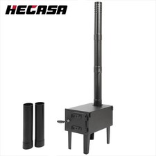 Outdoor Tent Wood Burning Stove for Cooking Hiking with Chimney Pipe Portable
