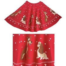 Vintage 1950s 32 Waist LADY  THE TRAMP novelty print cotton circle skirt
