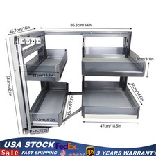 4 Shelf Blind Corner Pull Out Organizer 14 Bl...