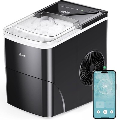 Silonn Smart Countertop Ice Maker, Compact Wi-Fi Ice Maker with App Control, 9