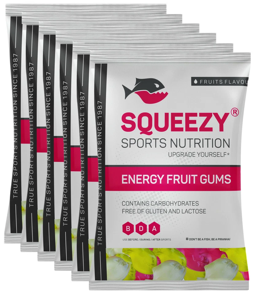 Squeezy Energy Fruit Gum 6 Beutel 100g Fruchtgummi