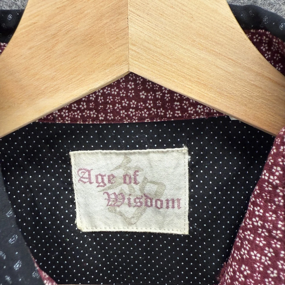 Camisa Age Of Wisdom Hombre S Pequeña Negra Con Cuello Abotonado Manga Larga Bolsillos Foto 3 de 4