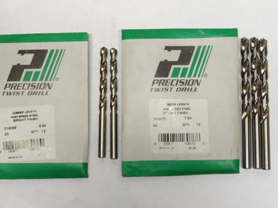 5 PTD 7.60mm & 6.60mm Jobber Length HSS Metric Precision Twist Drills Bright