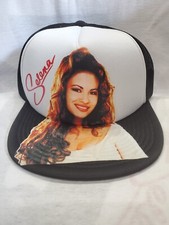 Latin Selena Hair Trucker Hat Snapback Adjustable White Front Panel