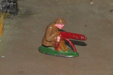 EXCELLENT EARLY BARCLAY LEAD TOY SOLDIER SEATED MACHINEGUNNER- 1930