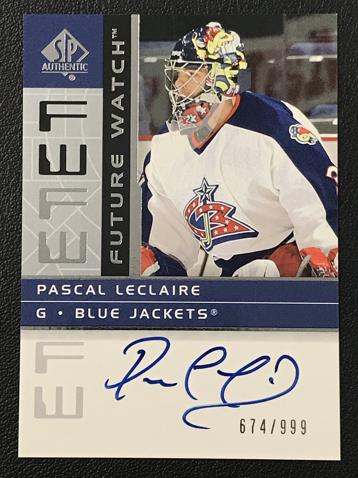 2002-03 SP Authentic #185 Pascal LeClaire Autograph /999 Columbus Blue Jackets