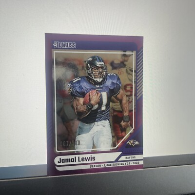 2024 Panini Donruss Football - #148 Jamal Lewis Purple Holo Stat 007/500 Ravens