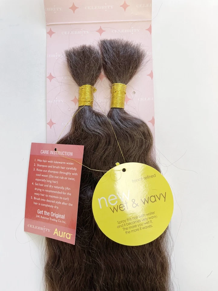 Blended Human Hair Super Wave Bulk Wet Wavy for Braiding 16-24'' Select Colors - Image 2 of 4