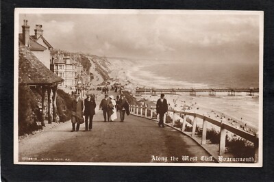 Postkarte Bournemouth Dorset Menschen zu Fuß entlang der West Cliff RP von Okey