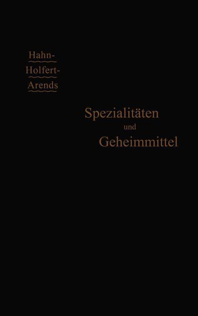 Spezialitäten Und Geheimmittel | Buch | 9783662405727