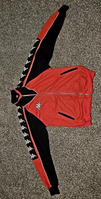 Kappa Men's Soccer Jacket Vintage Full Zip 2000 Size Large Rare Red Black