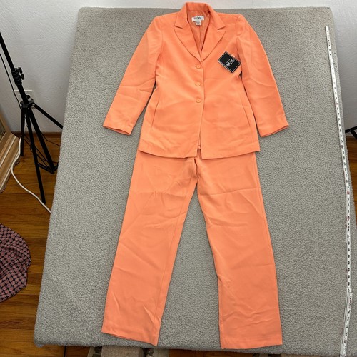 Vintage 90s Bob Mackie Pant Suit Sz 6 Long Blazer Jacket Office Siren Corpcore - Picture 18 of 24