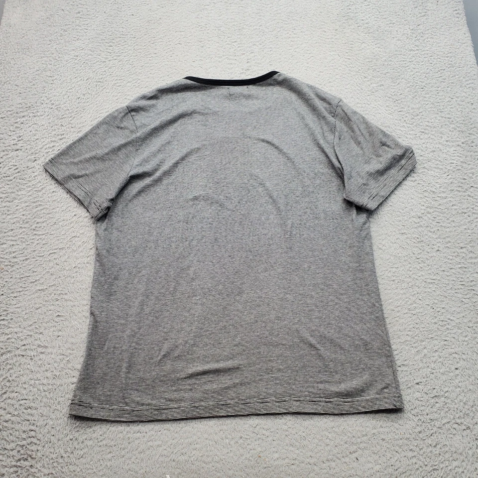 Kenneth Cole Reaction Tee Shirt Men Large Multi Striped Short Sleeve Henley Neck - Image 2 of 4