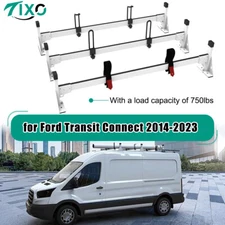 White 3 Bar Ladder Roof Van Rack For Ford Transit Connect 2014-2023 750lbs Load