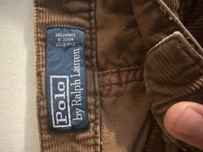 Vintage Polo Ralph Lauren Corduroy Pants Men 36x30 Brown Pleated Thrifted