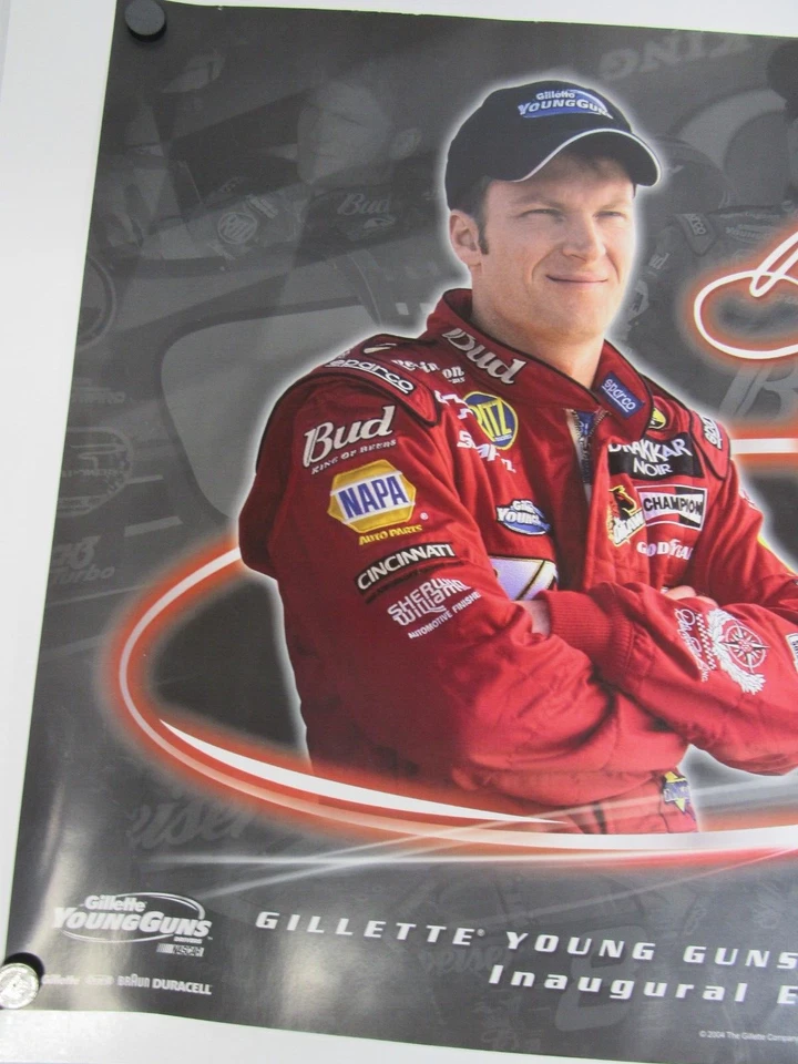 Nascar Gillette Young Guns Dale Earnhardt jr. #8 Poster, approx 18"x24" 2004 - Image 2 of 4