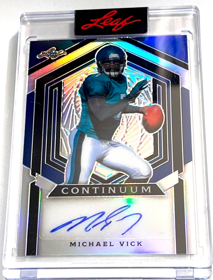 RARE MICHAEL VICK AUTO CARD /84 LEAF METAL CONTINUUM INSTANT FALCONS EAGLES - Image 2 of 4
