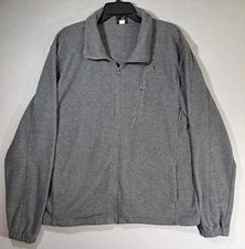 Polar Edge Mens Gray Fleece Jacket Size Large Full Zip Front Pockets 