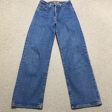 Levi's Jeans Womens 26 Blue Denim Medium Wash Ribcage Straight High Rise Premium