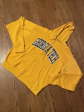 Georgia Tech J. America Large Buzz Gold w Navy letters Hoodie Jacket Full Zip