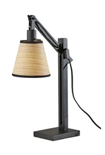 Adesso Walden 19"-25" 60W Adjustable Desk Lamp Black Wood