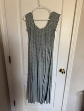 SHEIN 0XL Green Floral Smocked Maxi Dress Scoop Neck Sleeveless Plus Size