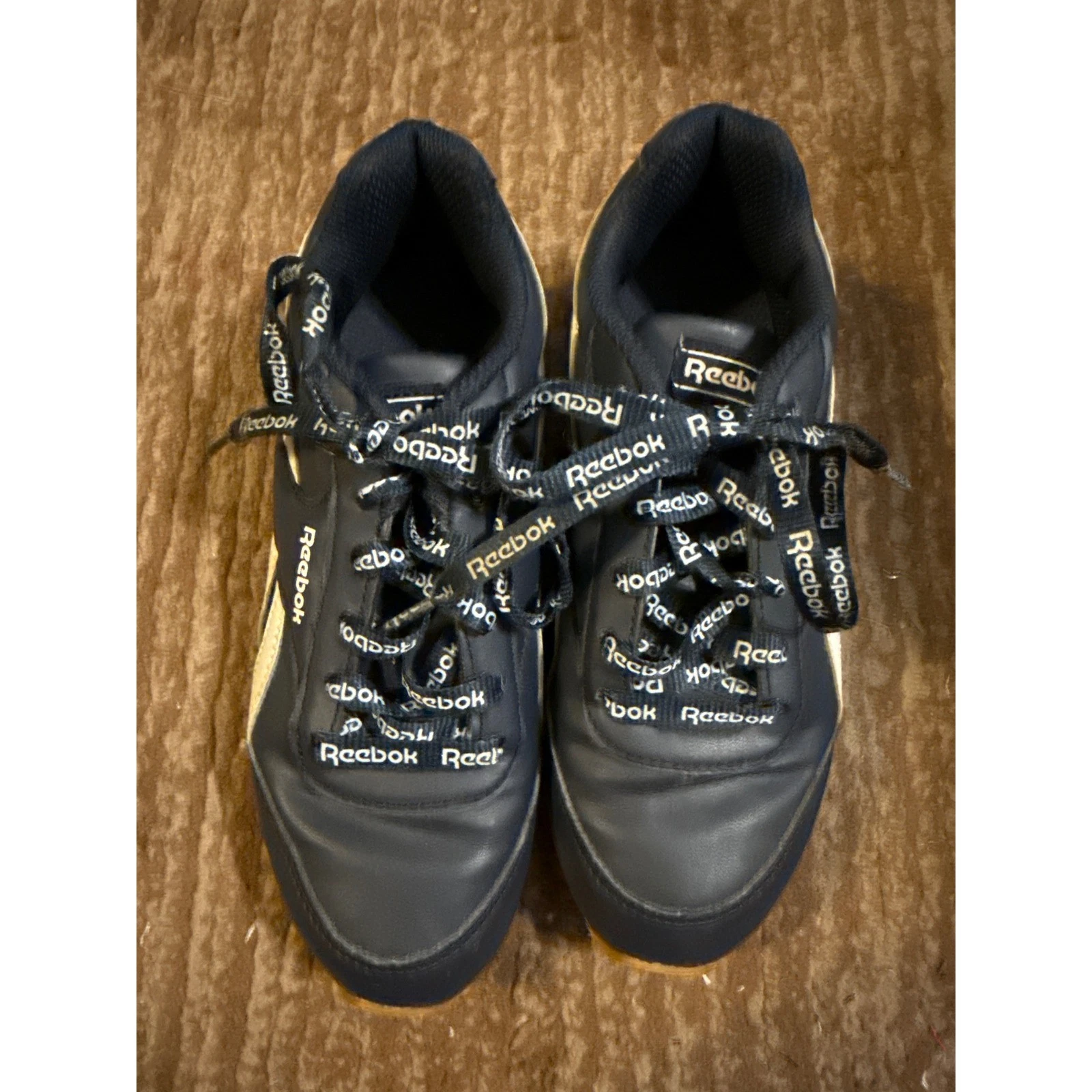 Scarpe stringate Reebok sneakers bambino blu navy bianco logo taglia 1