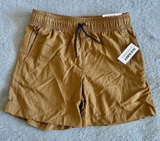 Boys Old Navy Dark Tan Dock Drawstring Shorts Size Medium 8 Elastic Waistband