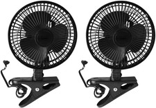 6 INCH - 2 Speed - Adjustable Tilt, Whisper Quiet Operation Clip-On-Fan - Black