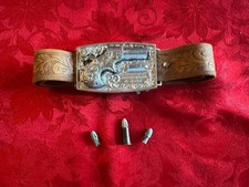 VINTAGE MATTEL 1958 SHOOTIN SHELL TOY BUCKLE GUN with BELT BULLET: VERY NICE