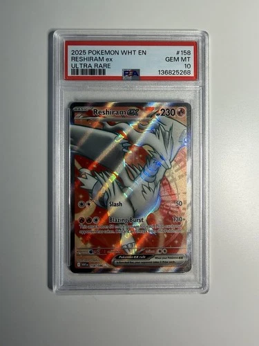 Pokémon Sv: White Flare Reshiram ex Ultra Rare Holo 158/086 PSA 10 English