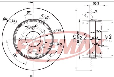 FREMAX BD-0412 Brake Disc for CHRYSLER,MERCEDES-BENZ