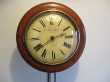 Round  13" dial wall  clock German  , running & chiming , parts or repair
