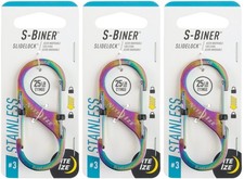 Nite Ize S-Biner SlideLock Stainless Steel Carabiner 3 - Spectrum 3-Pack 