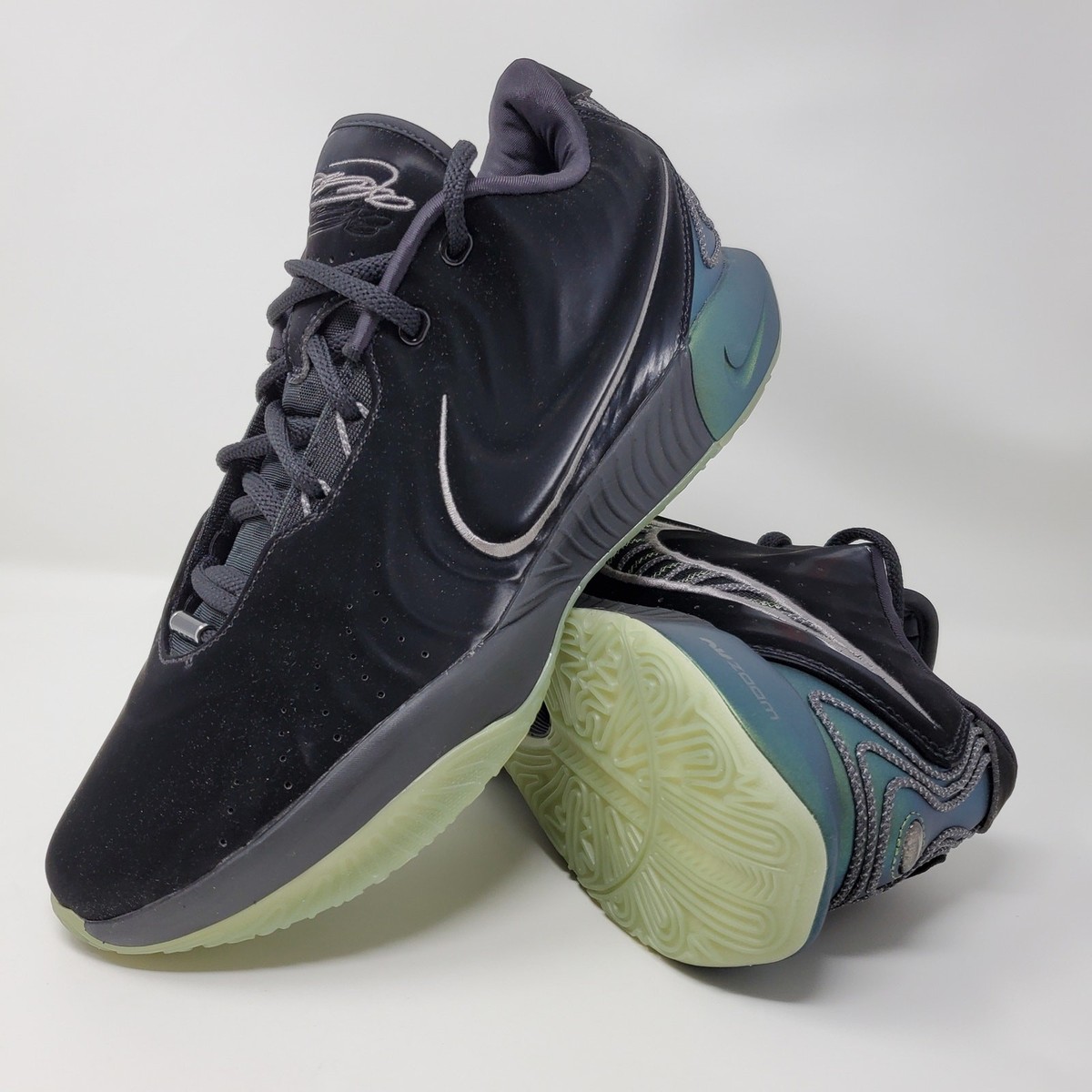 Nike Lebron XXI 21 Black Oil Green Metallic Pewter FB2238-001