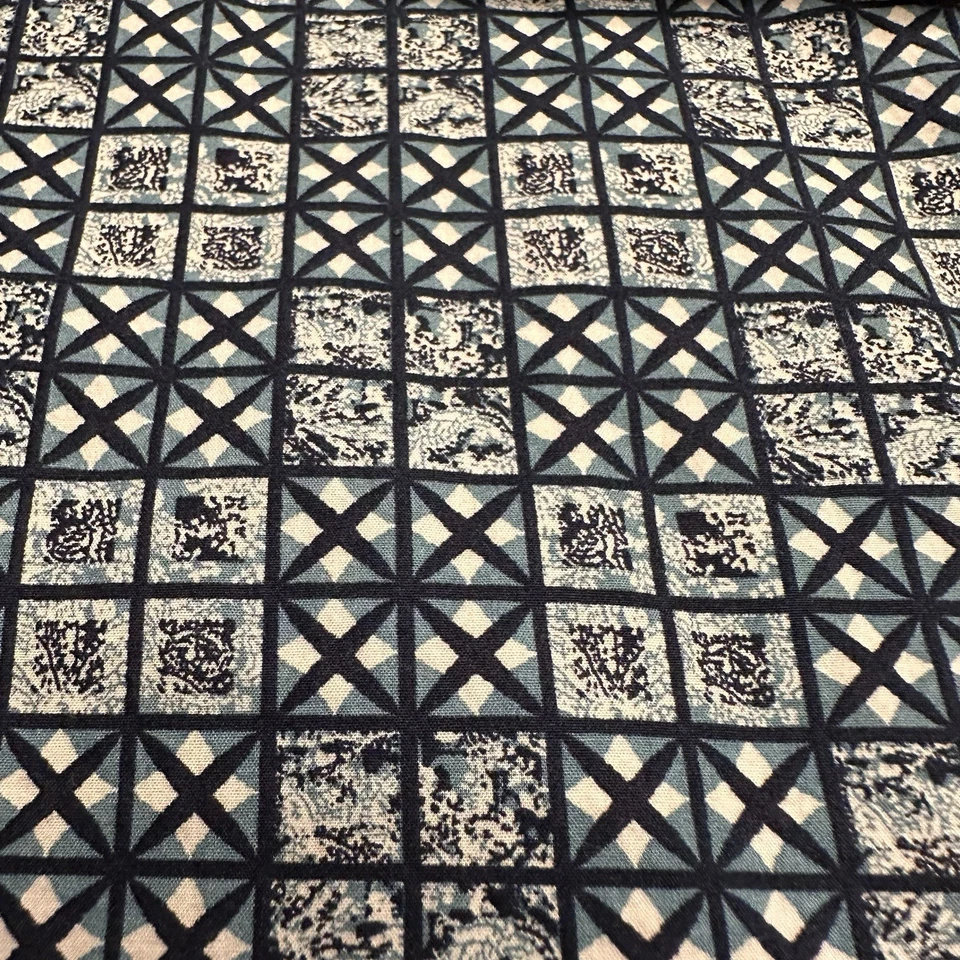 Tasso Elba Blue Geometric Button Up Shirt Mens XXL Short Sleeve Collared Cotton - Image 3 of 4