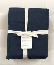Pottery Barn BELGIAN FLAX LINEN Duvet King/California King Natural Midnight NWT