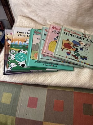 Walt Disney Hardcover Books 3 Fun To Learn. Total Lot Of 6