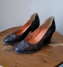 Spring Step L'Artiste Rositta EUR Sz 38 US 7 Navy Blue Gray Rose Whimsy Goth