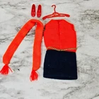 Vintage Mattel Barbie Classic outfit  #1478 Shift Into Knit Red shoe Belt
