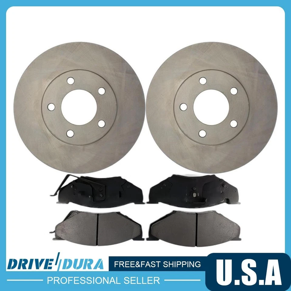 Kit de rotores de freno de disco delanteros y pastillas de freno para Dodge Caravan 1989-1990 Foto 2 de 4