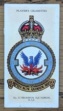 1937 John Player RAF Badges Cigarette Card #35 No. 57 Bomber Squadron 