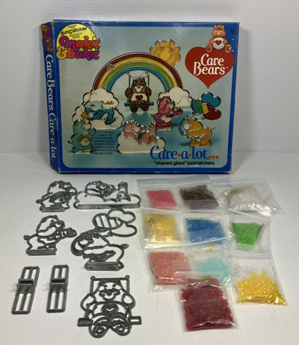 CARE BEARS Makit & Bakit Stained Glass Suncatchers Kit Vintage 1983 INCOMPLETE