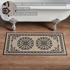 Custom House Black Tan Polyester Bathmat 17x36, 17x48 or 20x30 Country Farmhouse