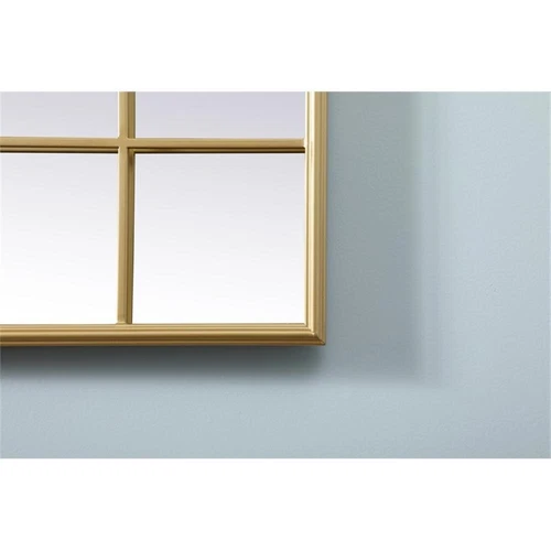 Elegant Decor Viola 30x70" Metal & MDF Panel Full Length Mirror in Brass - Picture 8 of 9