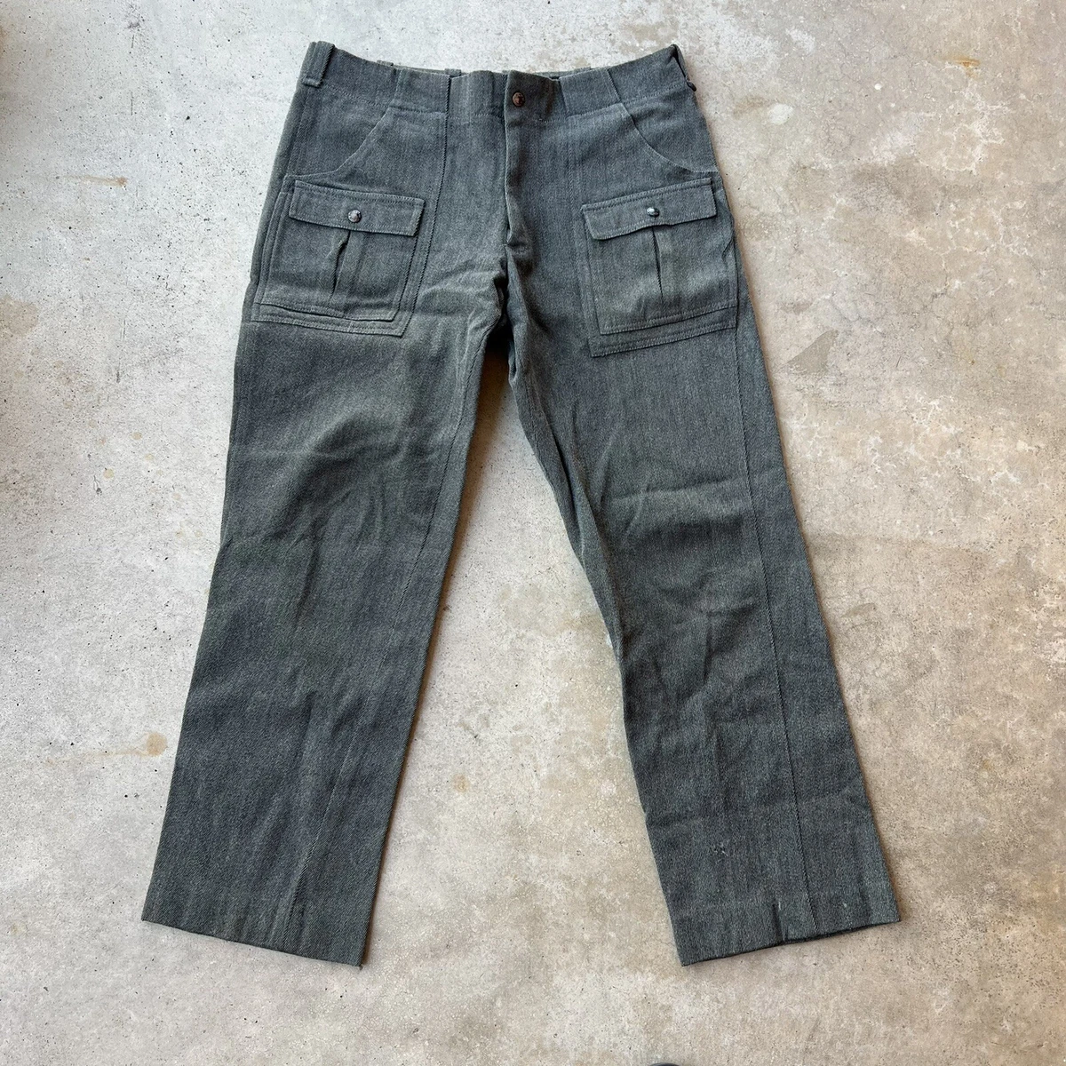 Vintage 70 s FILSON Mackinaw Field Pant Slate Grey size 36 Virgin Wool