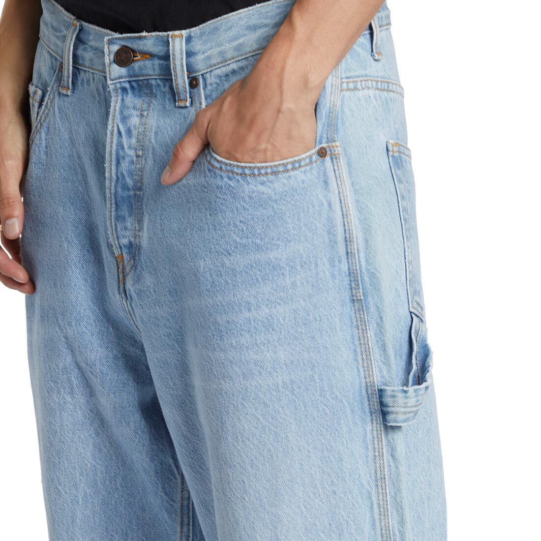 【惜譲3】COMOLI carpenter's indigo blue DC Worker Baggy Carpenter Jeans - Indigo Light | eBay