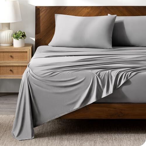 Premium Microfiber Stretch Knit Sheet Set, 4-Way Stretch Bed Sheets, Cooling