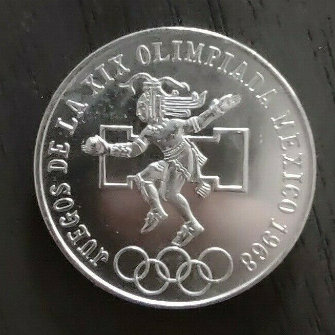 Mexico 25 pesos 1968 Olympics AU-UNC silver | eBay